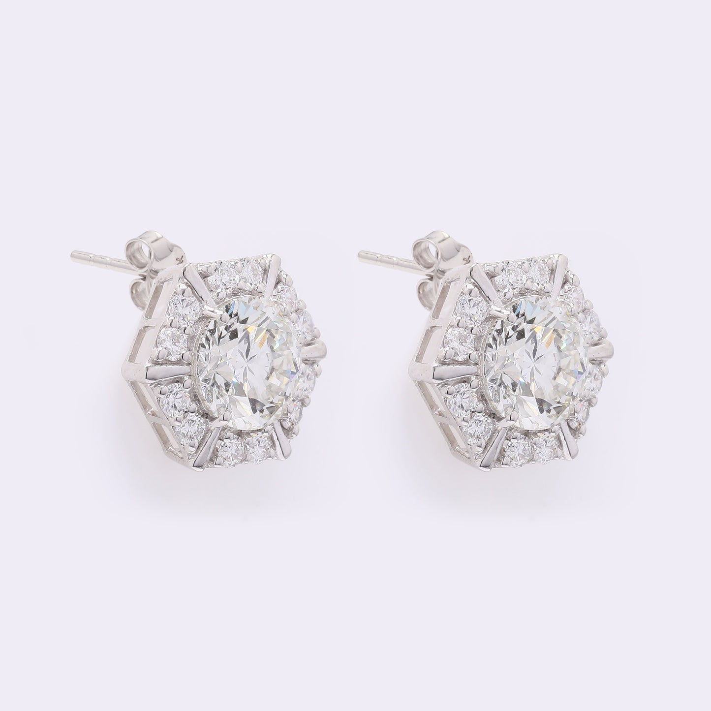 3.85 Carats Lab Grown Diamond 14K Gold Earrings