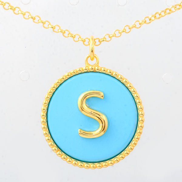 11.79 Ct Round Turquoise 925 Sterling Silver Pendant