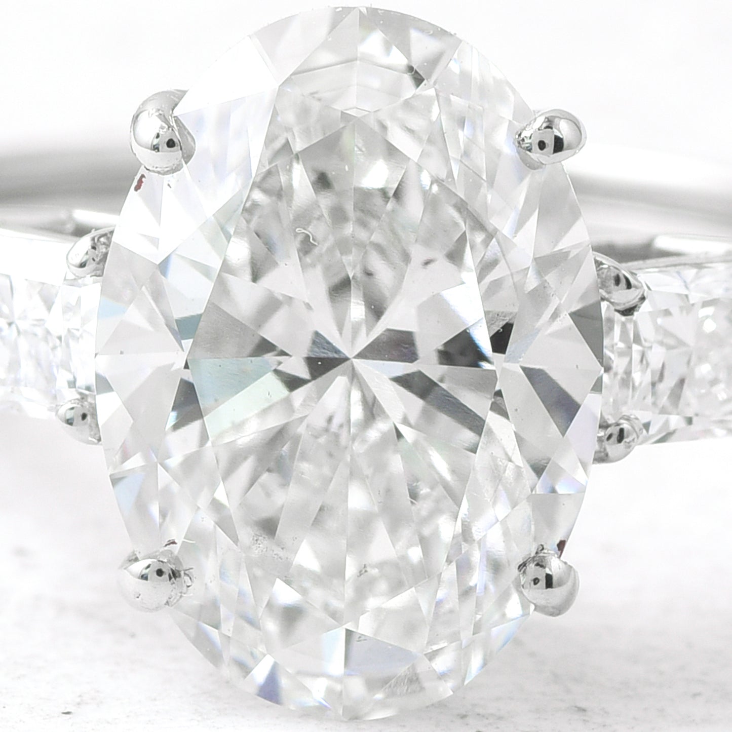 4.52 Ct Oval Lab Grown Diamond 950 Platinum Ring
