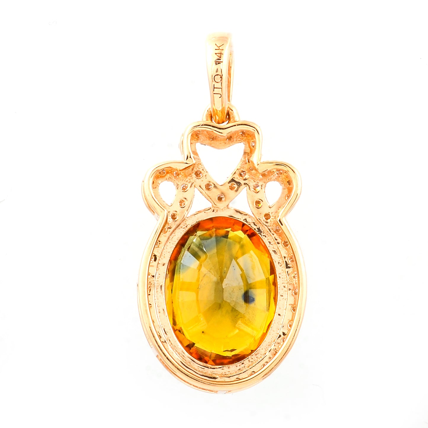 3.70 Ct Oval Mixed Cut Natural Bi Coloured Sapphire 14K Gold Pendant