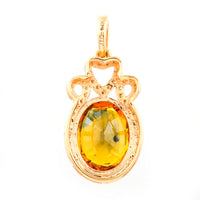 3.70 Ct Oval Mixed Cut Natural Bi Coloured Sapphire 14K Gold Pendant