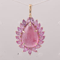 8.32 Ct Pear Tourmaline 9K Gold Pendant