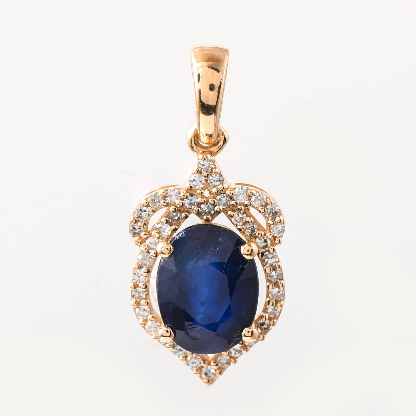 1.72 Ct Oval Sapphire 14K Gold Pendant