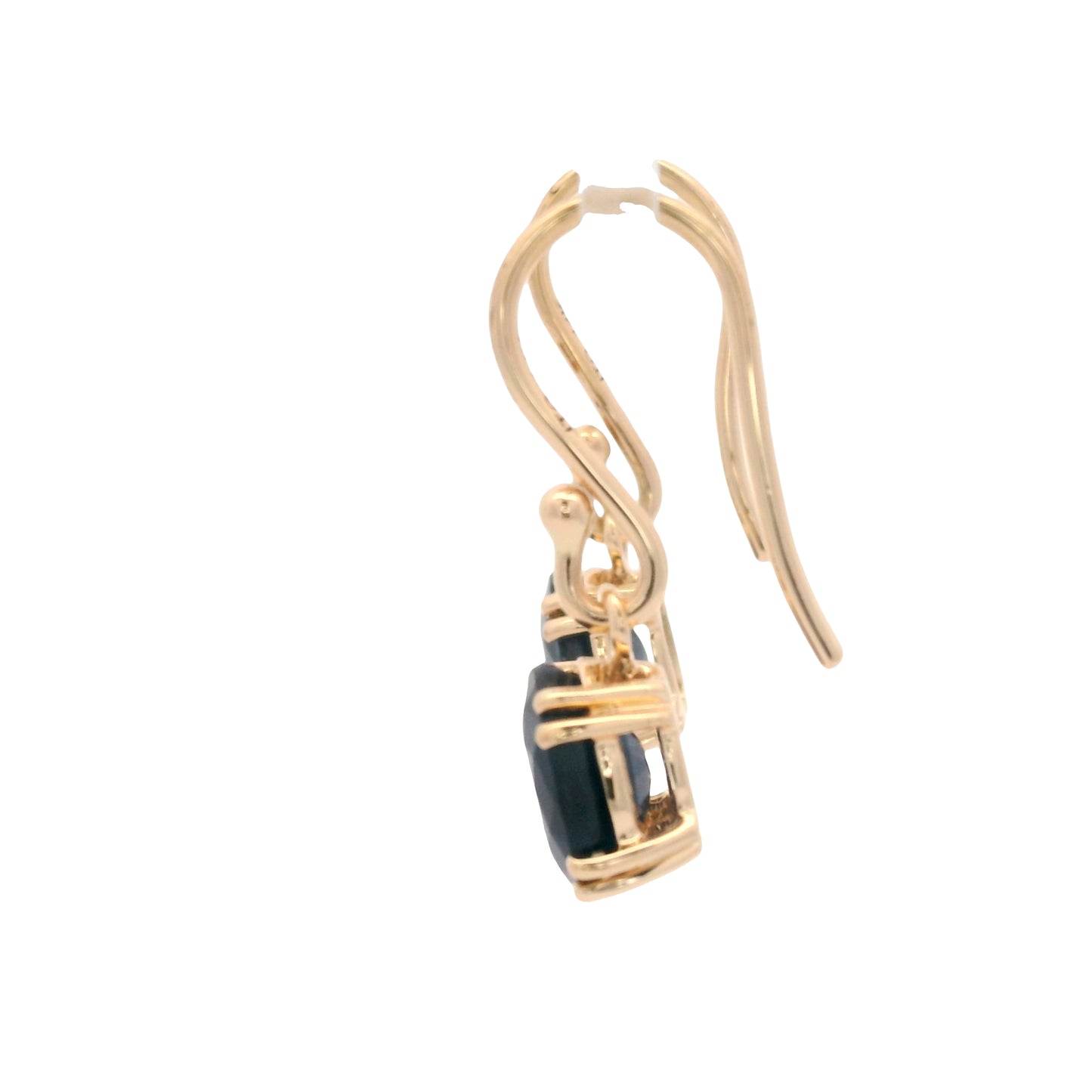 3.62 Ct Oval Sapphire 14K Gold Earrings