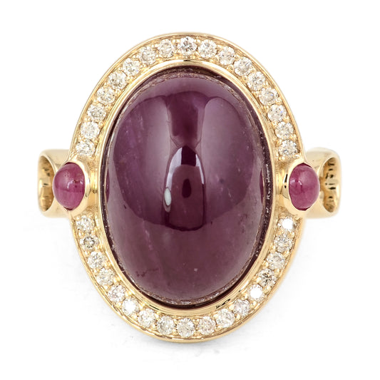 15.90 Ct Oval Ruby 14K Gold Ring