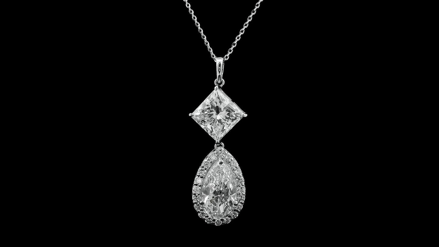 5.66 Carats Lab Grown Diamond 14K Gold Pendant