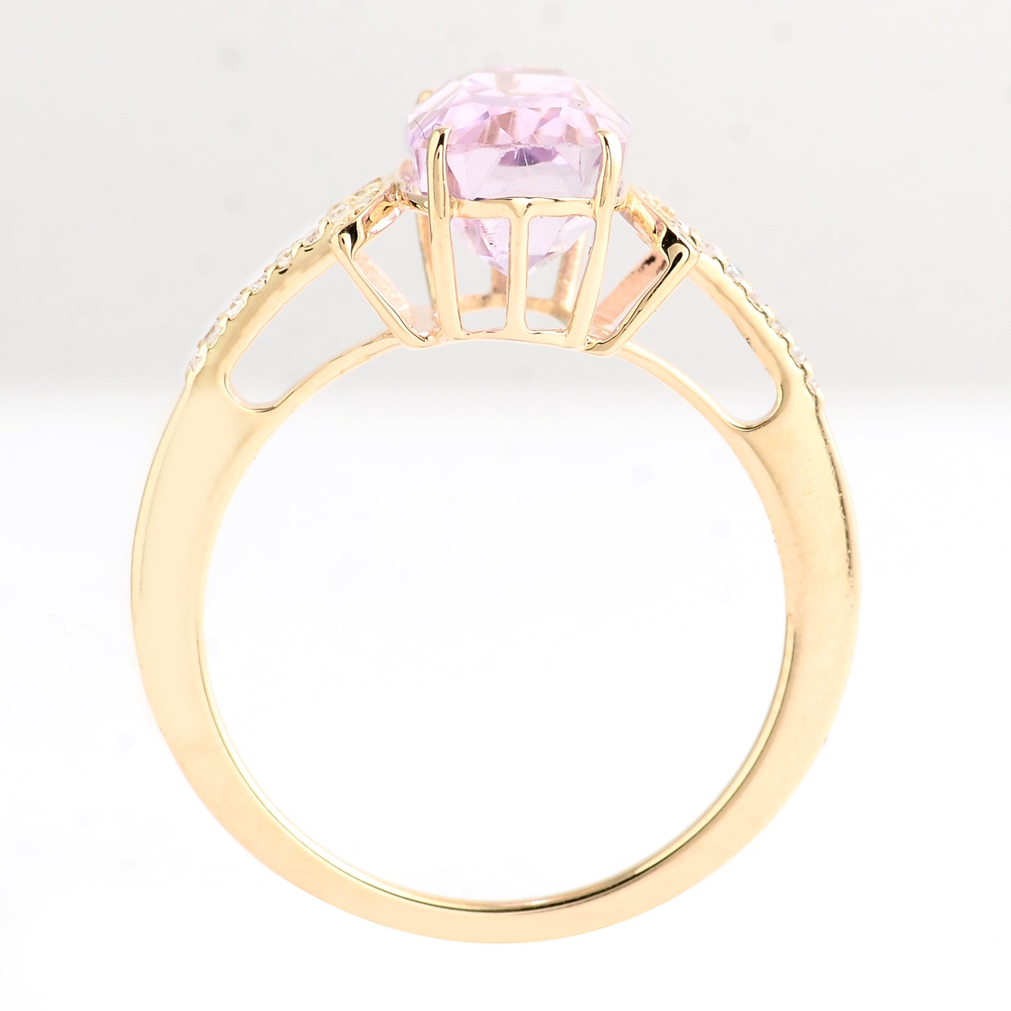 3.86 Carats Kunzite 14K Gold Ring