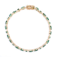 4.44 Ct Pear Emerald 14K Gold Bracelet