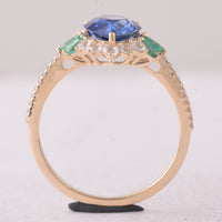 2.76 Ct Pear Sapphire 9K Gold Ring