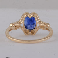 2.51 Ct Cushion Sapphire 9K Gold Ring