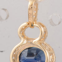 1.65 Ct Oval Sapphire 9K Gold Pendant