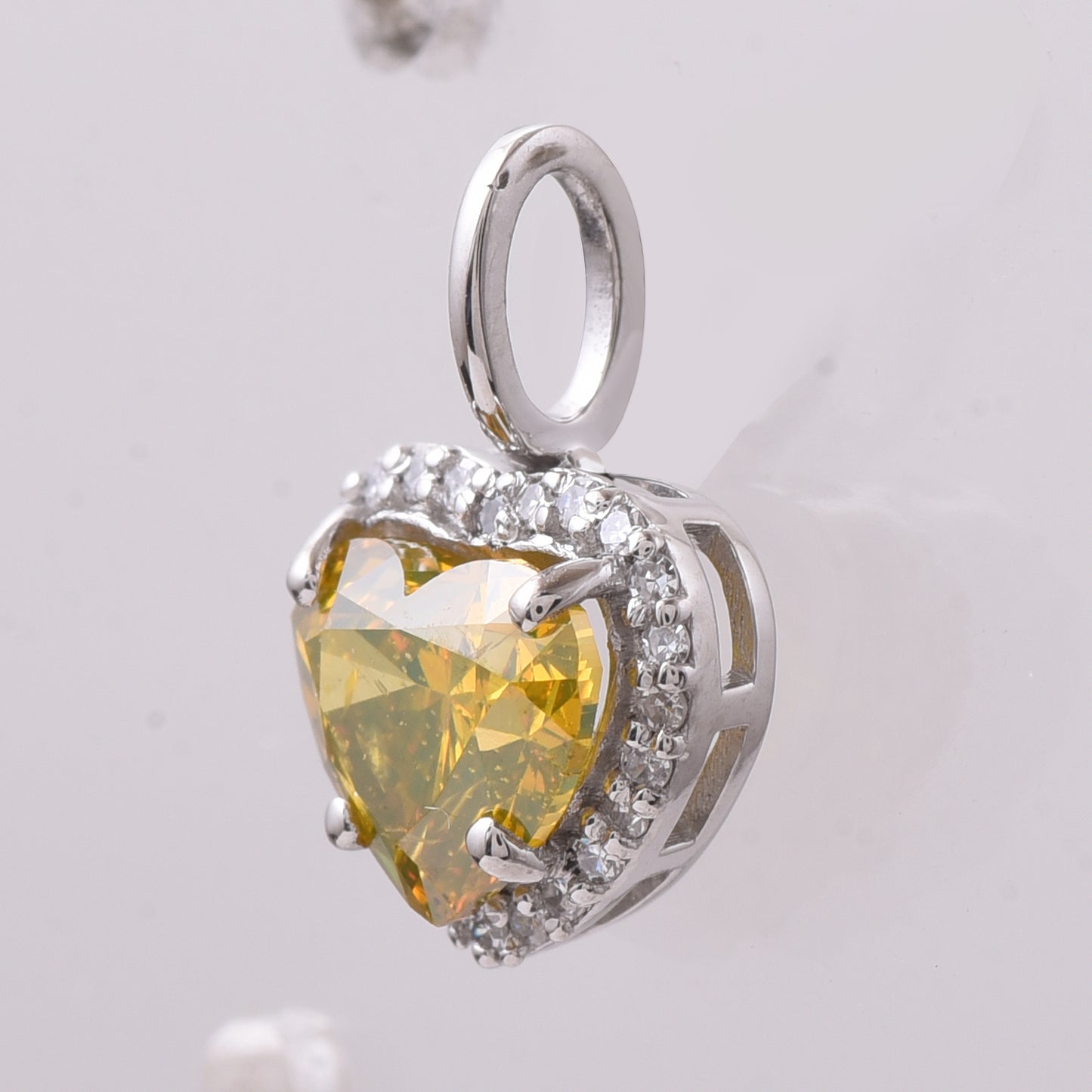1.10 Ct Heart Yellow Diamond 950 Platinum Pendant