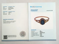 1.62 Ct Oval Mixed Cut Natural Sapphire 14K Gold Ring