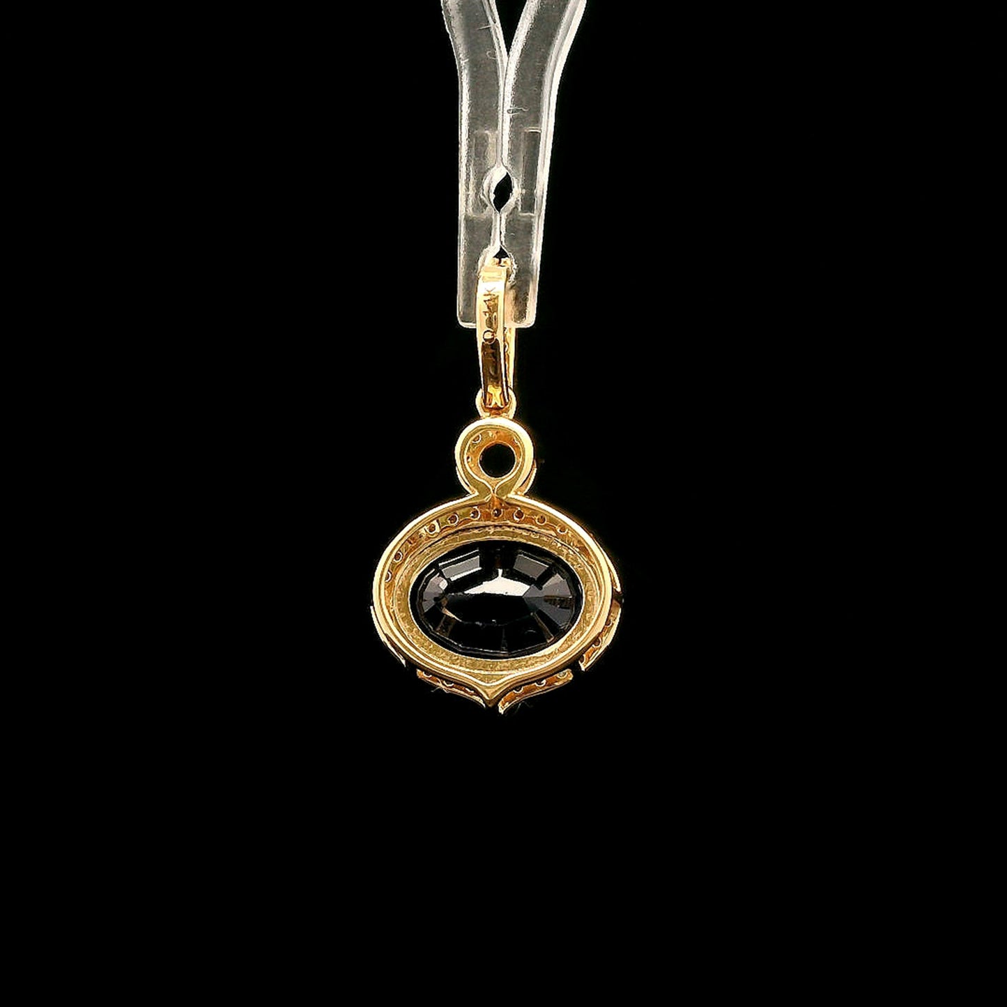 2.98 Ct Oval Mixed Cut Natural Sapphire 14K Gold Pendant