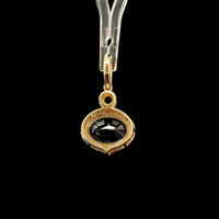 2.98 Ct Oval Mixed Cut Natural Sapphire 14K Gold Pendant