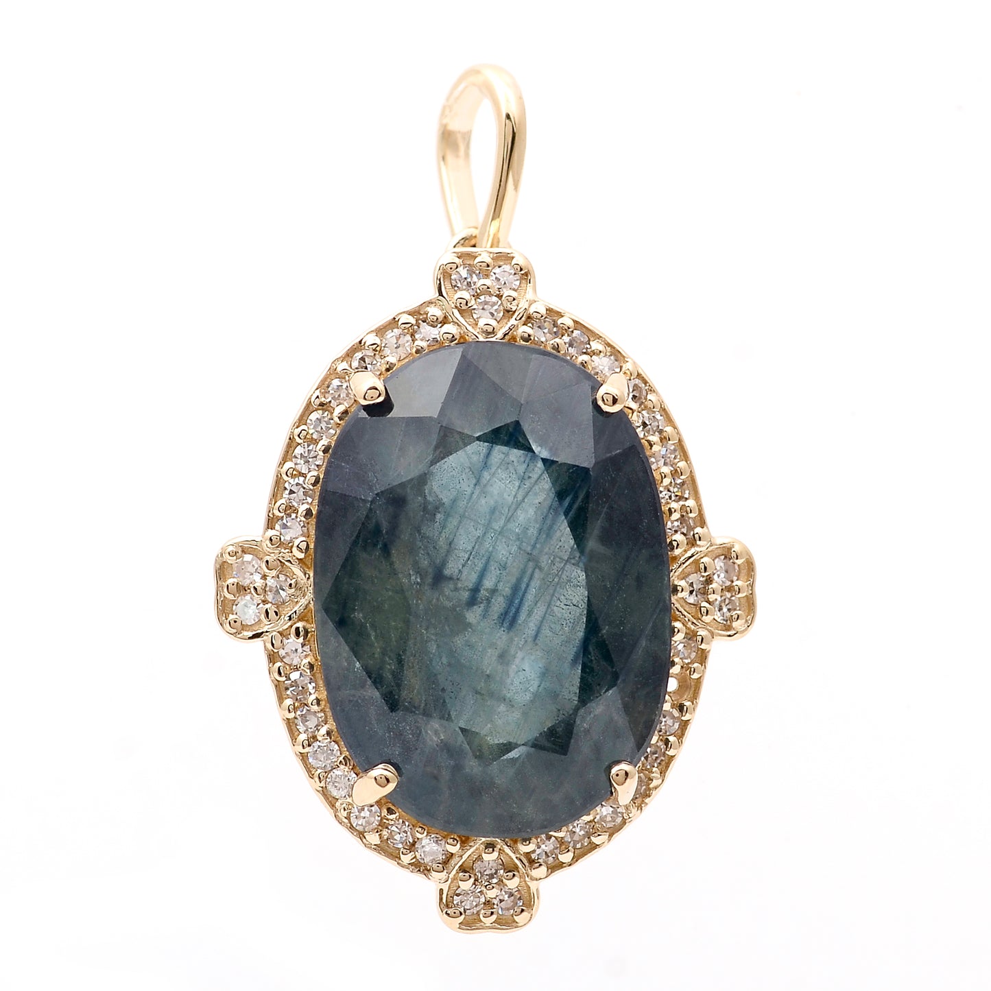 8.50 Ct Oval Natural Sapphire 14K Gold Pendant