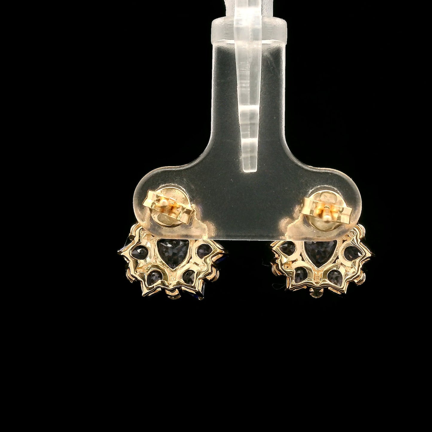 2.65 Ct Trillion Tanzanite 14K Gold Earrings