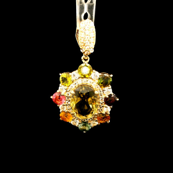 2.82 Ct Oval Tourmaline 14K Gold Pendant