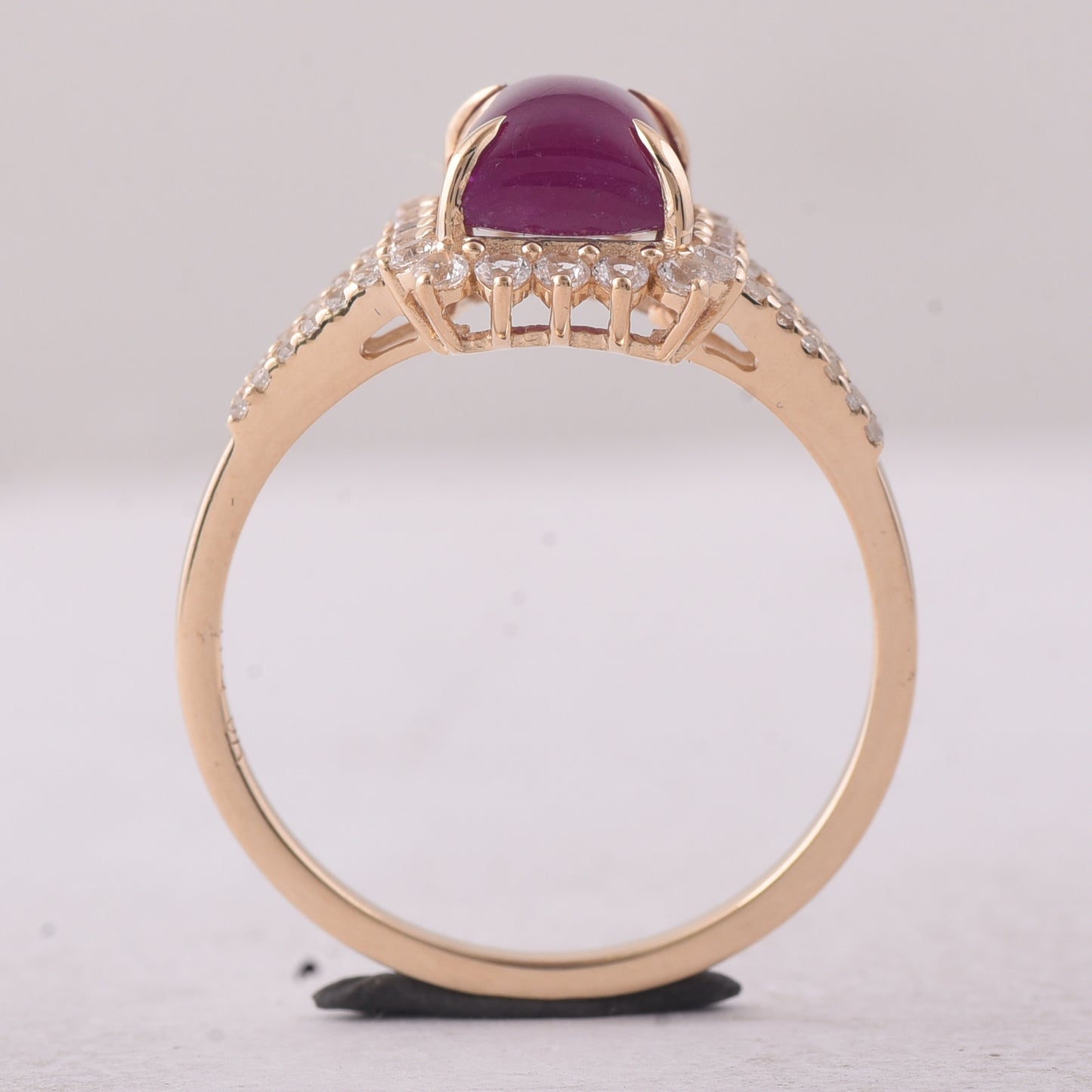 3.10 Ct Octagon Ruby 9K Gold Ring