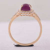 3.10 Ct Octagon Ruby 9K Gold Ring