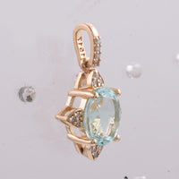 1.71 Ct Oval Natural Emerald 14K Gold Pendant