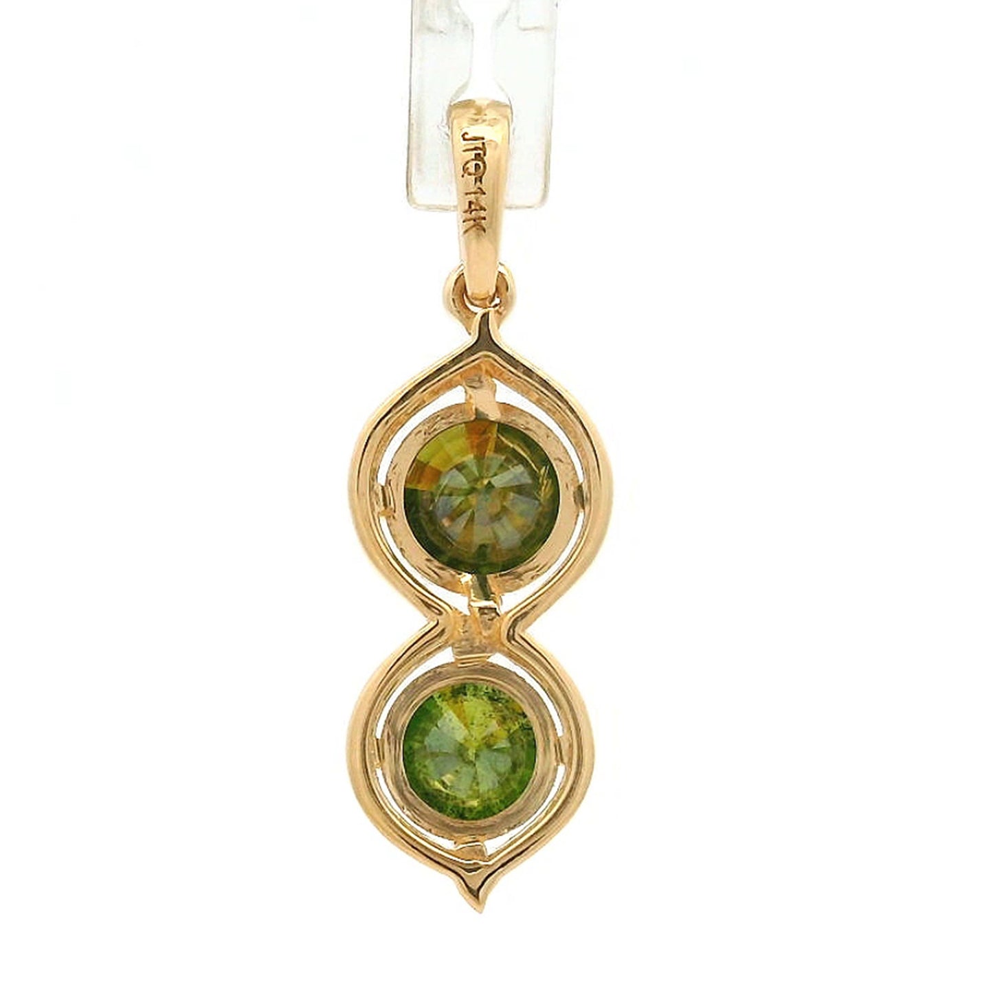 1.16 Ct Round Green Diamond 14K Gold Pendant