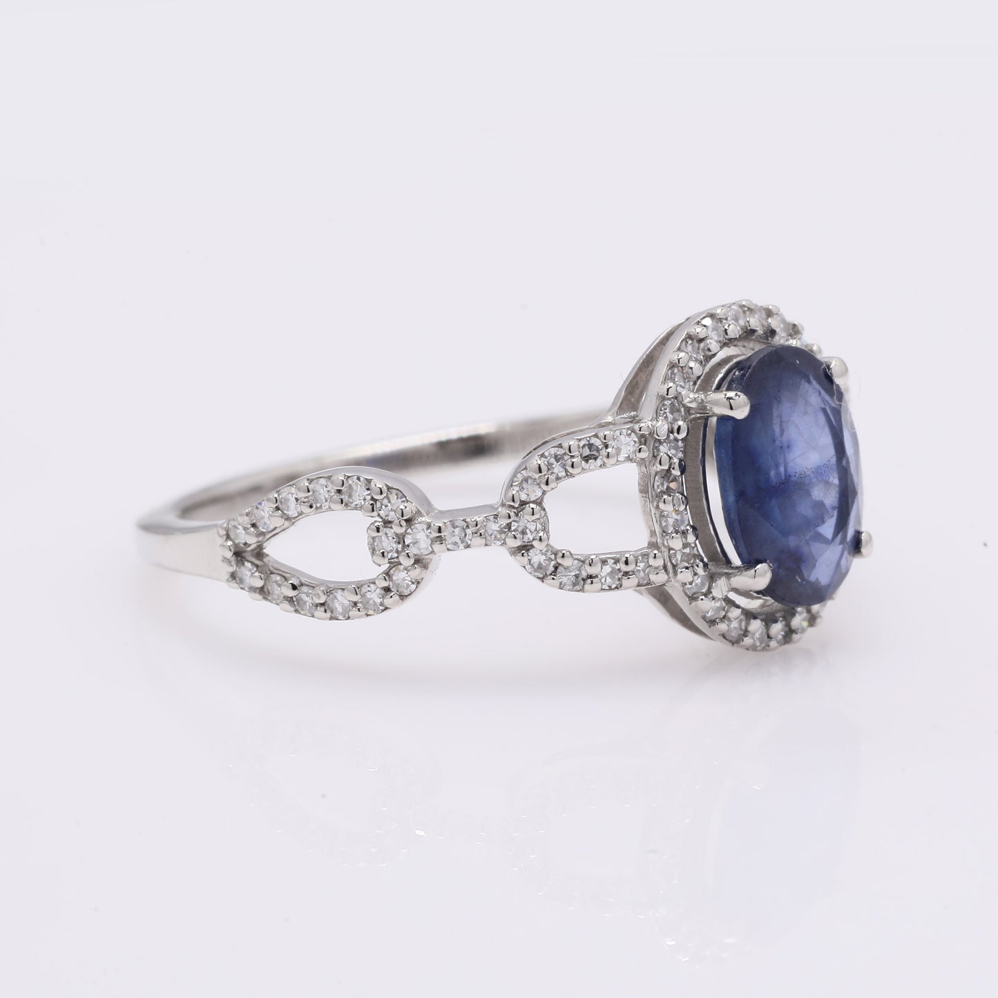 1.31 Ct Oval Mixed Cut Natural Sapphire 950 Platinum Ring