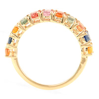 3.04 Ct Oval Multi Sapphire 14K Gold Ring