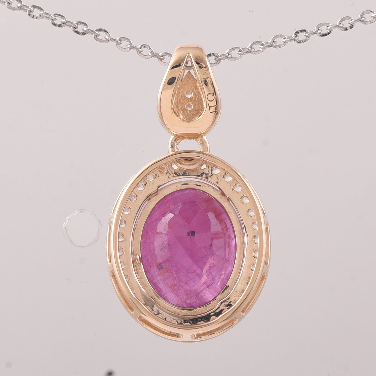 2.95 Ct Oval Ruby 9K Gold Pendant