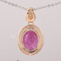 2.95 Ct Oval Ruby 9K Gold Pendant