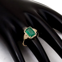 2.44 Ct Octagon Natural Emerald 14K Gold Ring