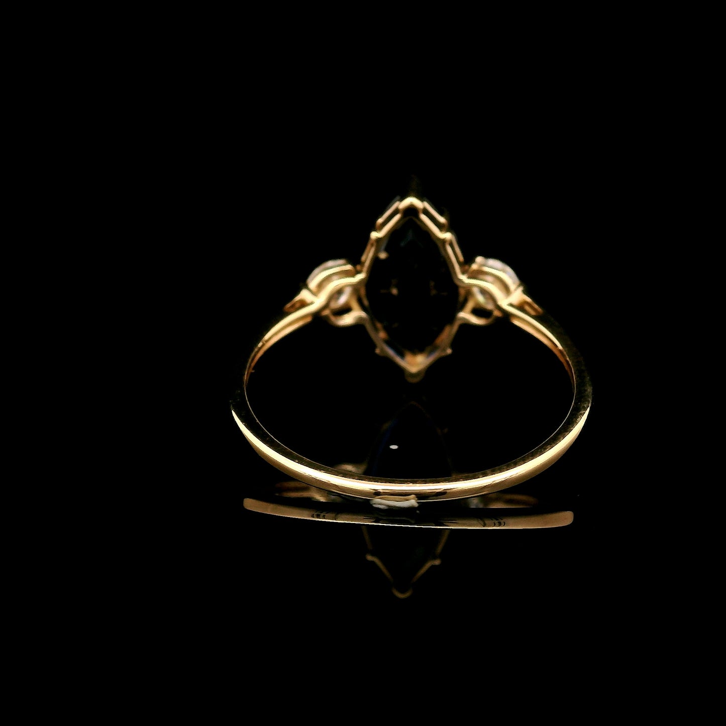 2.84 Ct Marquise Mixed Cut Lab Grown Sapphire 14K Gold Ring