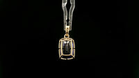 9.05 Ct Cushion Lab Grown Sapphire 14K Gold Pendant