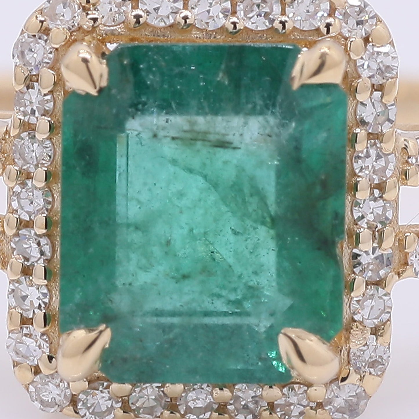 1.34 Ct Octagon Step Cut Natural Emerald 14K Gold Ring