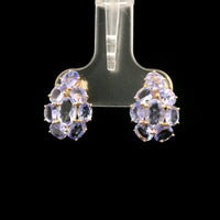 2.89 Ct Oval Tanzanite 14K Gold Earrings