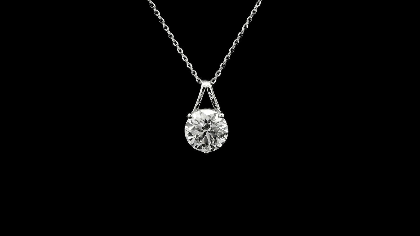1.46 Ct Round Lab Grown Diamond 14K Gold Pendant