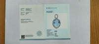 3.58 Ct Oval Mixed Cut Natural Aquamarine 14K Gold Pendant