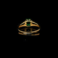 1.25 Ct Octagon Step Cut Natural Emerald 14K Gold Ring
