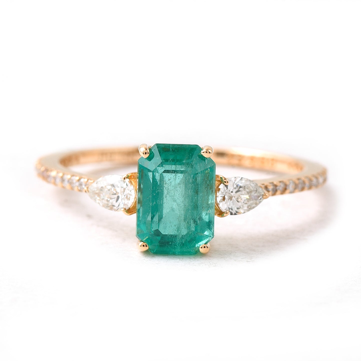 1.71 Ct Octagon Emerald 14K Gold Ring