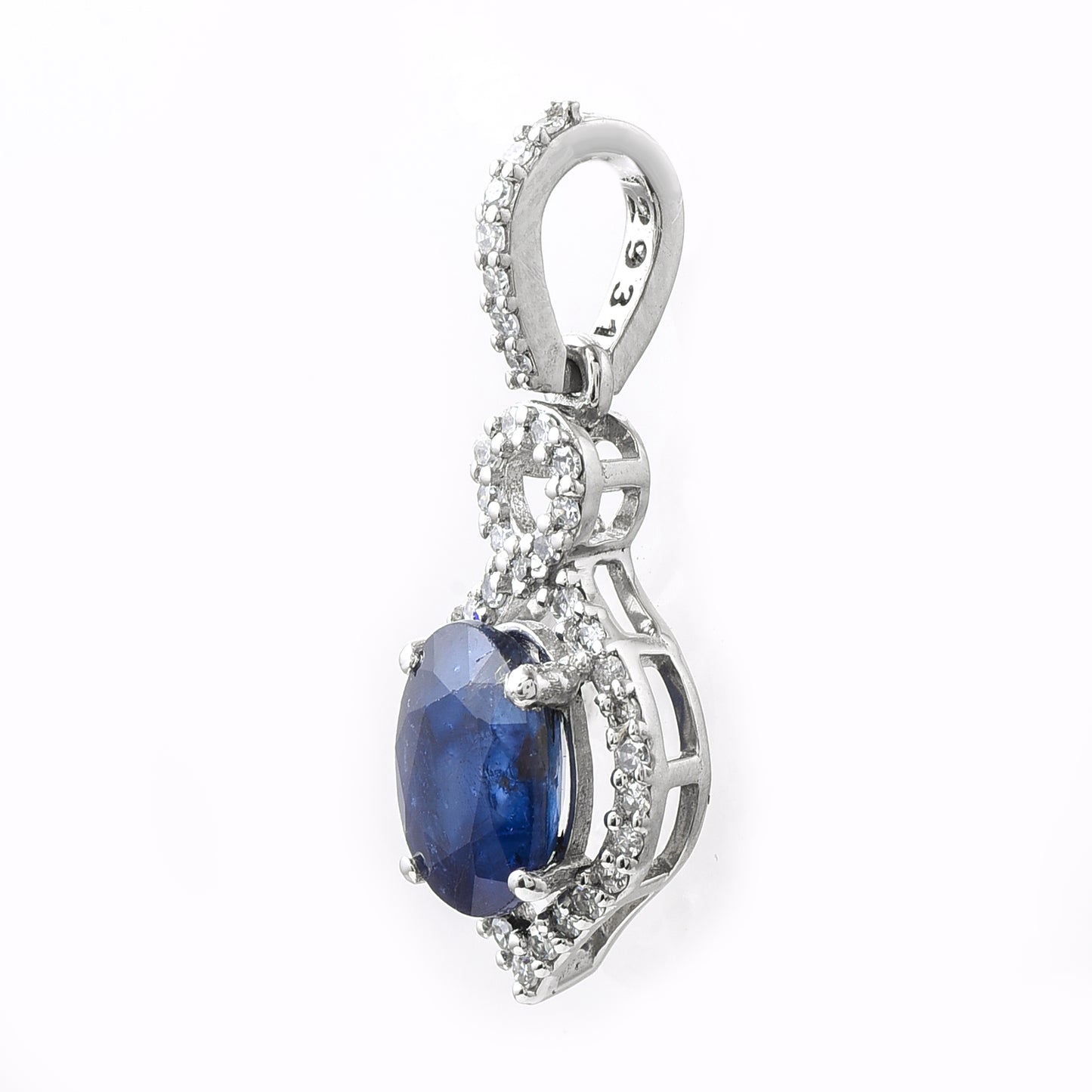 1.25 Ct Oval Sapphire 950 Platinum Pendant