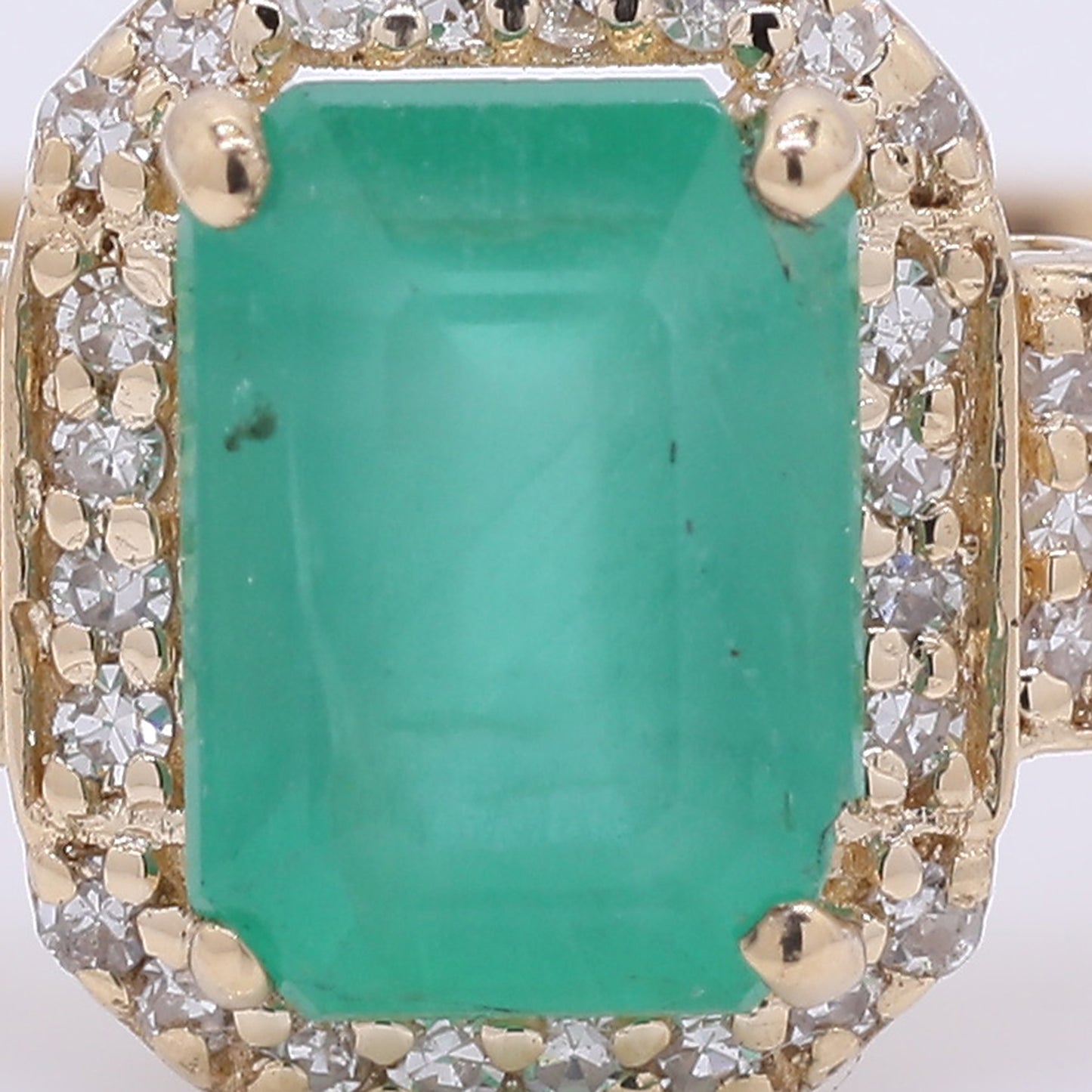 1.18 Ct Octagon Step Cut Natural Emerald 14K Gold Ring