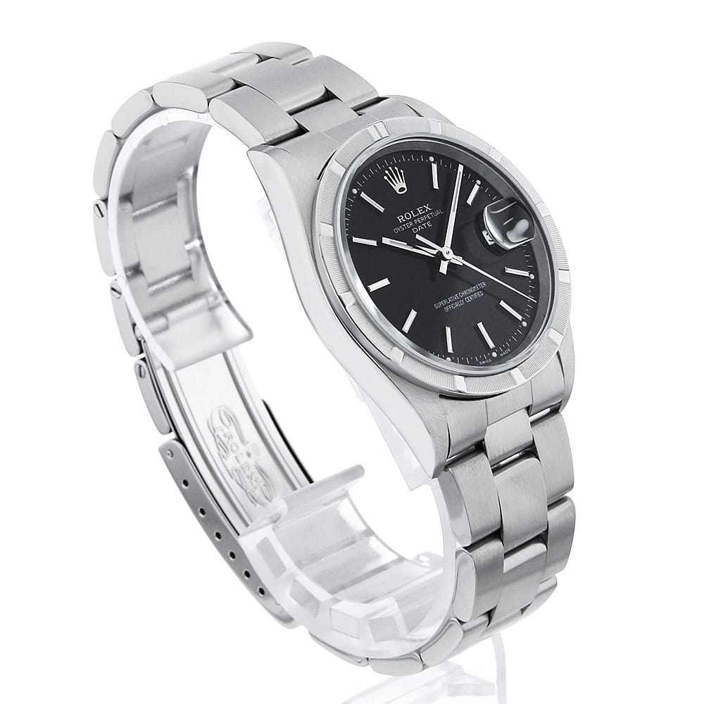 Rolex Oyster Perpetual Date 15210 Black Y-Serial Pre-Owned Men's