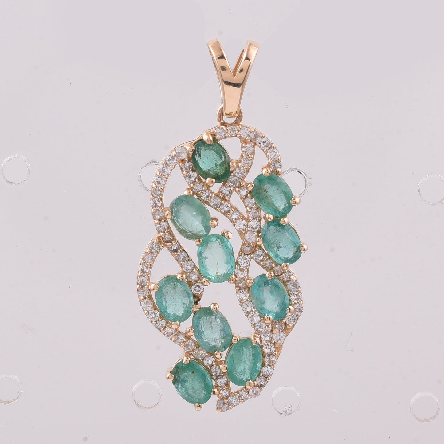 2.03 Ct Oval Natural Emerald 14K Gold Pendant