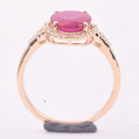 2.91 Ct Oval Ruby 9K Gold Ring