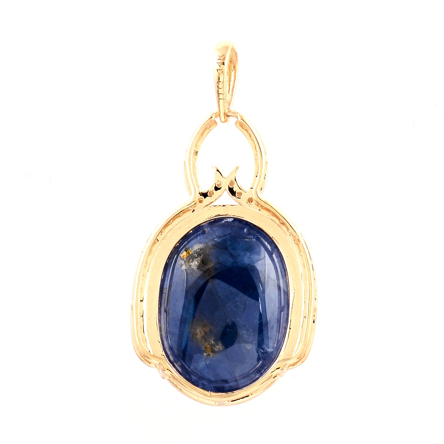 12.35 Ct Natural Codundum Sapphire 14K Gold Pendant