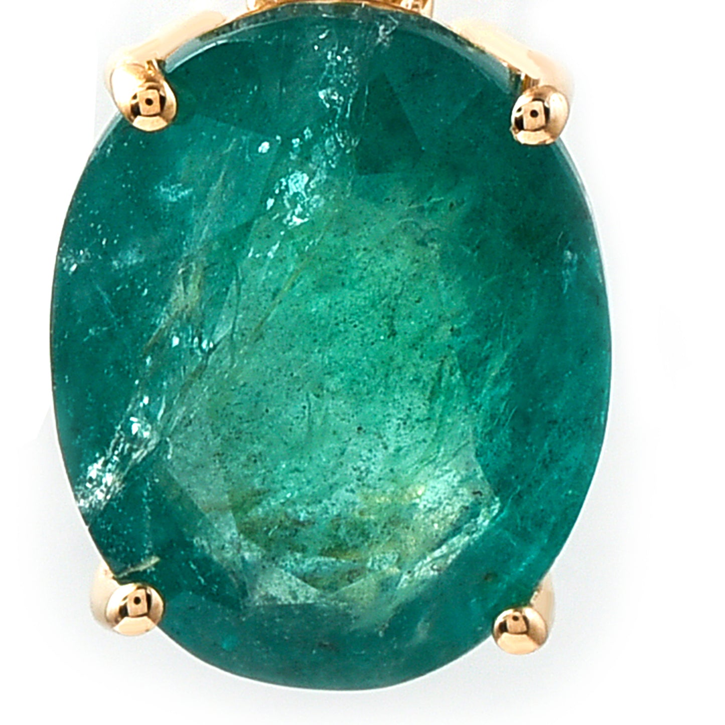 2.62 Ct Oval Emerald 14K Gold Pendant