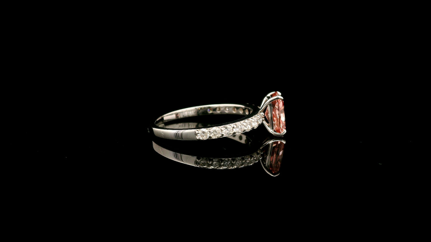 1.46 Carats Pink Lab Grown Diamond 14K Gold Ring