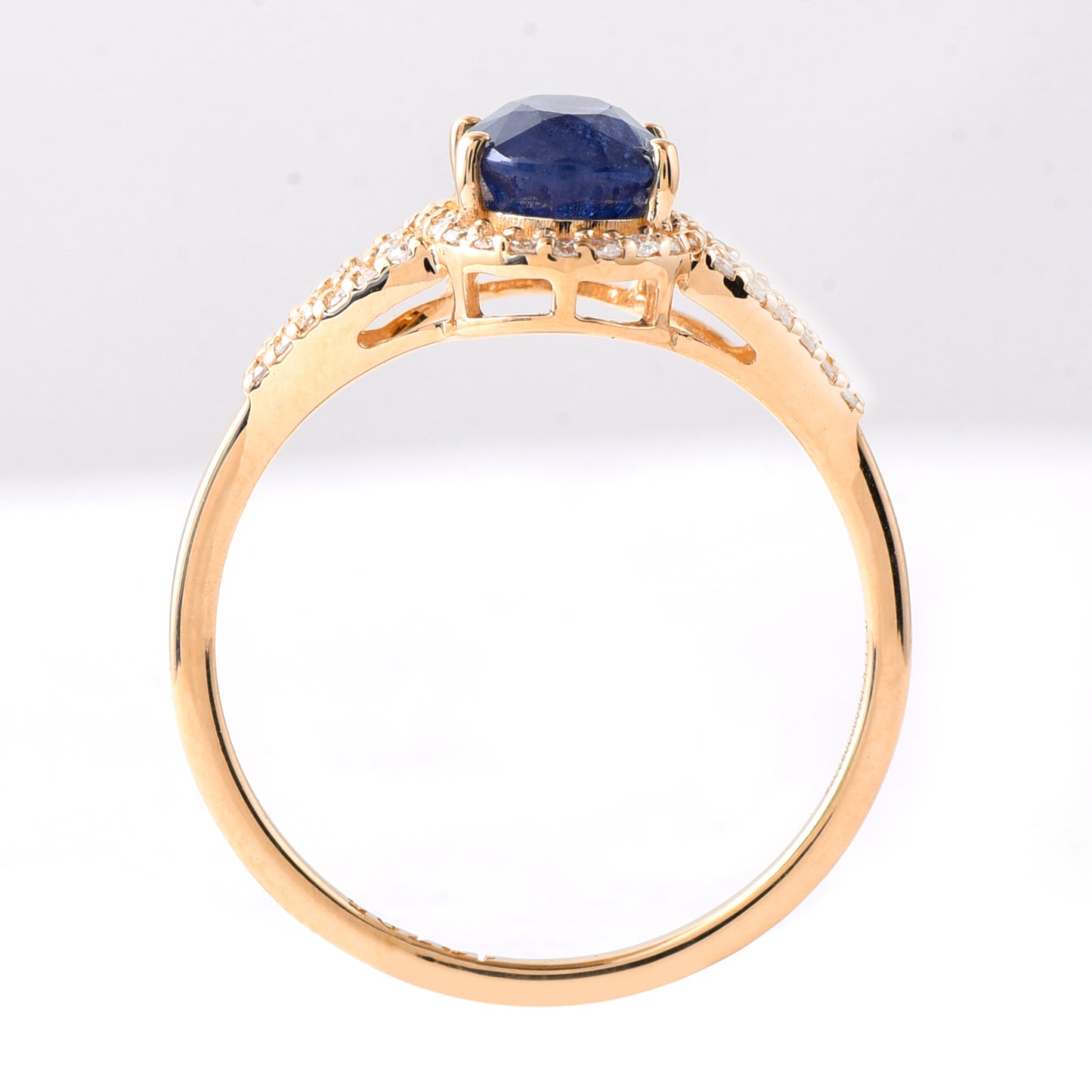 1.94 Ct Oval Mixed Cut Natural Sapphire 14K Gold Ring