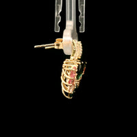 3.27 Ct Trillion Tourmaline 14K Gold Earrings