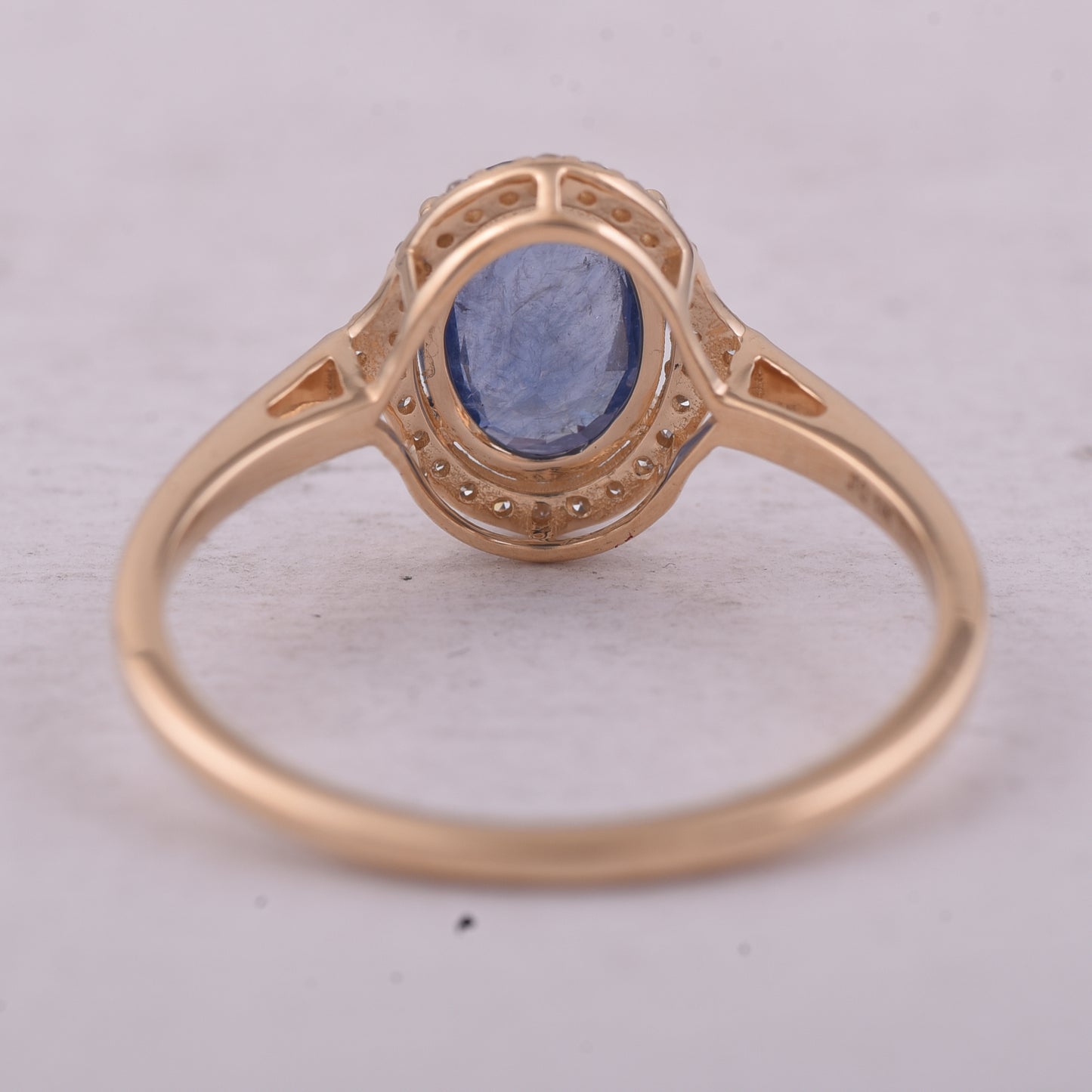 1.98 Ct Oval Mixed Cut Natural Sapphire 14K Gold Ring